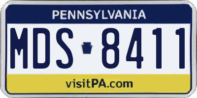 PA license plate MDS8411