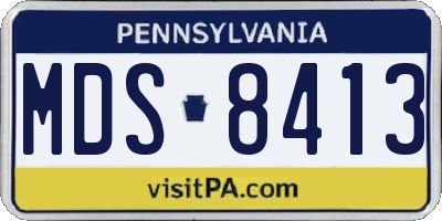 PA license plate MDS8413