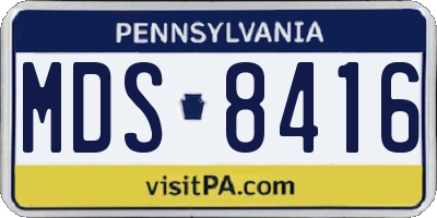 PA license plate MDS8416