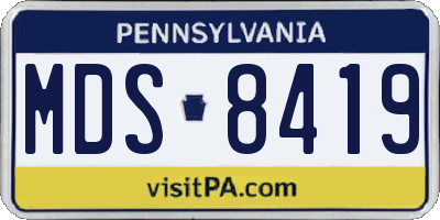 PA license plate MDS8419