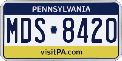 PA license plate MDS8420