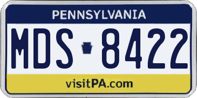 PA license plate MDS8422