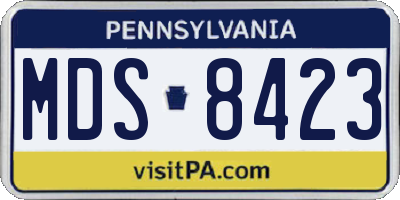 PA license plate MDS8423
