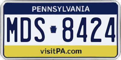 PA license plate MDS8424
