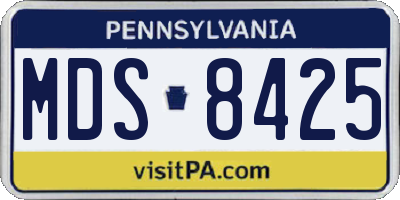 PA license plate MDS8425