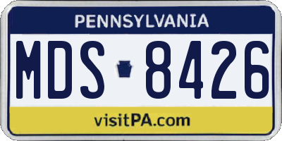 PA license plate MDS8426
