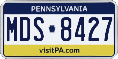 PA license plate MDS8427