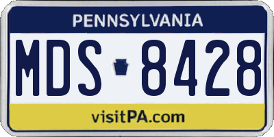 PA license plate MDS8428