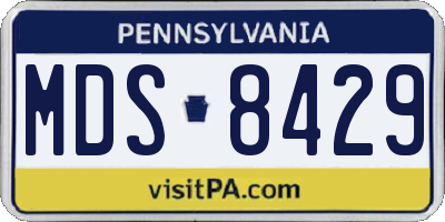 PA license plate MDS8429