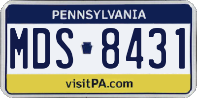 PA license plate MDS8431