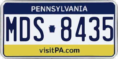 PA license plate MDS8435