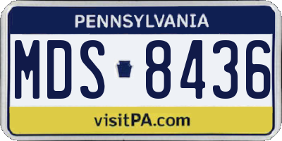 PA license plate MDS8436