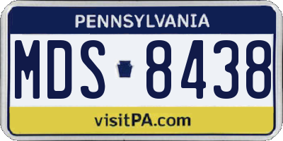 PA license plate MDS8438