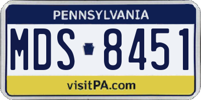 PA license plate MDS8451