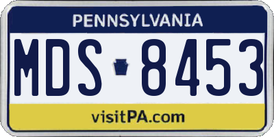 PA license plate MDS8453