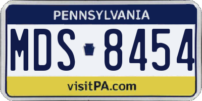 PA license plate MDS8454