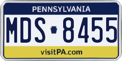PA license plate MDS8455