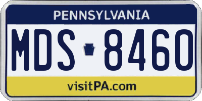 PA license plate MDS8460