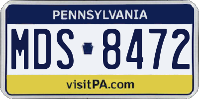 PA license plate MDS8472