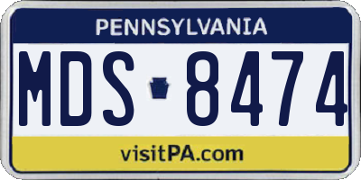 PA license plate MDS8474