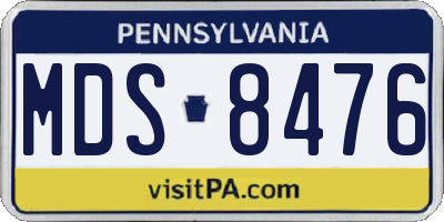 PA license plate MDS8476