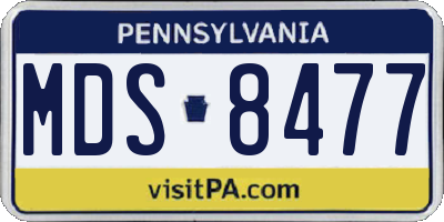 PA license plate MDS8477