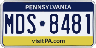 PA license plate MDS8481