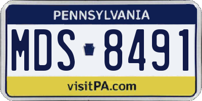 PA license plate MDS8491