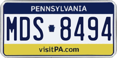 PA license plate MDS8494