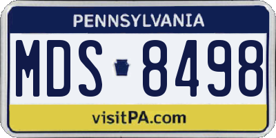 PA license plate MDS8498