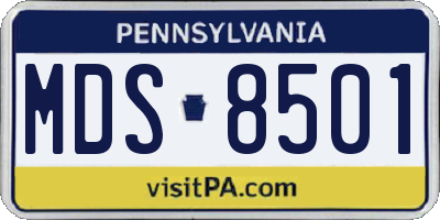 PA license plate MDS8501