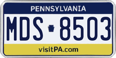 PA license plate MDS8503