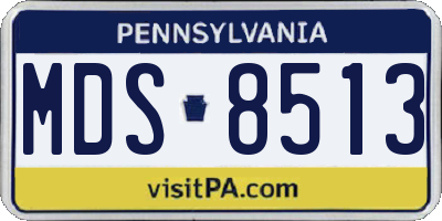 PA license plate MDS8513