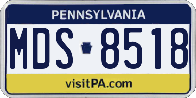 PA license plate MDS8518