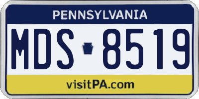 PA license plate MDS8519