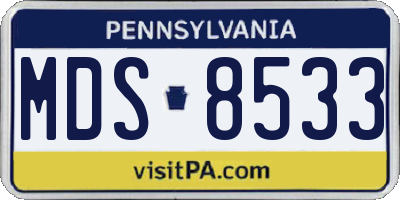 PA license plate MDS8533