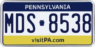 PA license plate MDS8538