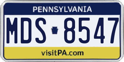PA license plate MDS8547