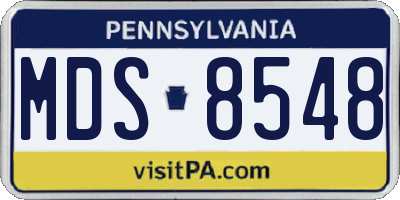 PA license plate MDS8548