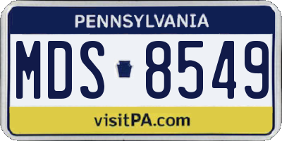 PA license plate MDS8549