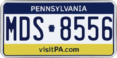 PA license plate MDS8556