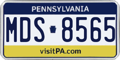 PA license plate MDS8565