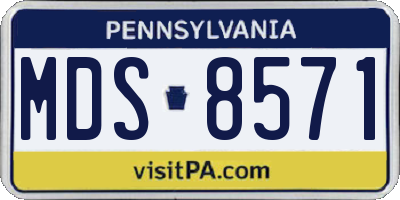 PA license plate MDS8571