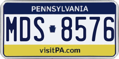 PA license plate MDS8576