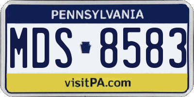 PA license plate MDS8583