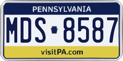 PA license plate MDS8587