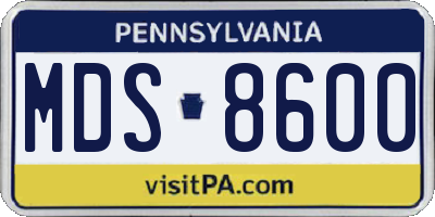 PA license plate MDS8600