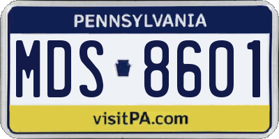 PA license plate MDS8601