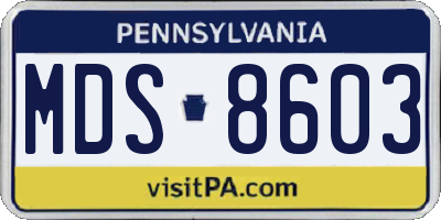 PA license plate MDS8603