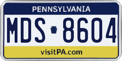 PA license plate MDS8604